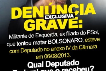 Agressor, militante de esquerda, ex-filiado do Psol, esteve com deputados na Câmara | Por Polibio Braga