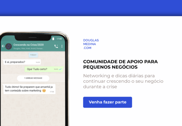 Profissionais criam comunidade de apoio para pequenos negócios durante a crise