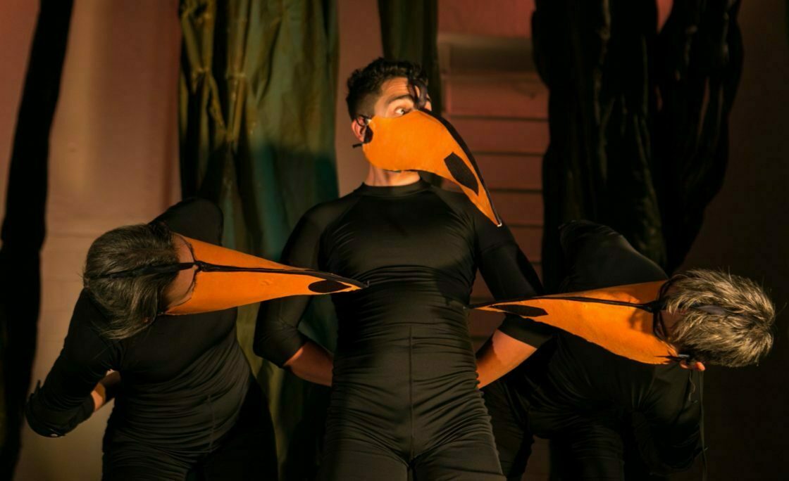 Espetáculo gratuito para crianças e adultos mescla dança, teatro e formas animadas para representar o maior bioma brasileiro