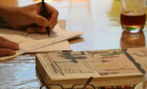 Gustavo Assarian ministra oficina de desenho em clima de happy hour