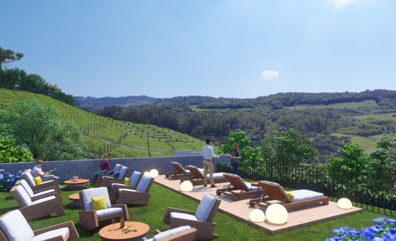 O encanto natural dos vinhedos gaúchos na Região Serrana do RS inspira o conceito do complexo Bacco Wine Heaven