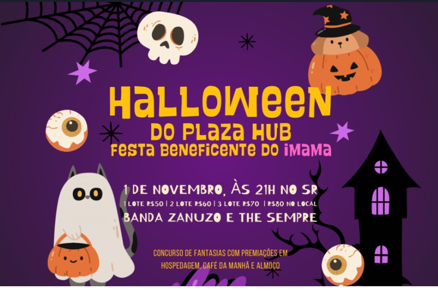 2ª edição da Festa Halloween do Plaza HUB será em apoio à causa Rosa do IMAMA-RS