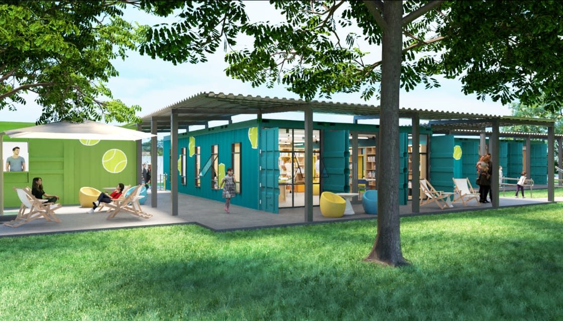 WimBelemDon recebe os contêineres para a biblioteca comunitária em Belém Novo